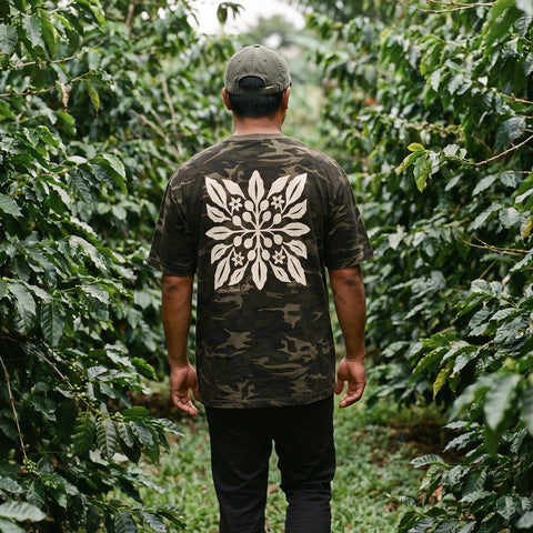 Hawaiian Coffee Quilt Boxy Camo Shirt